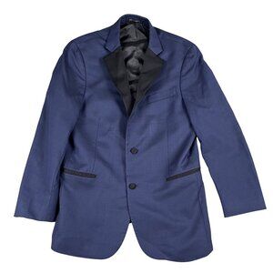 Vera Wang Black Mens Slim Fit Super 120s Blue Tuxedo Jacket Sz 40R